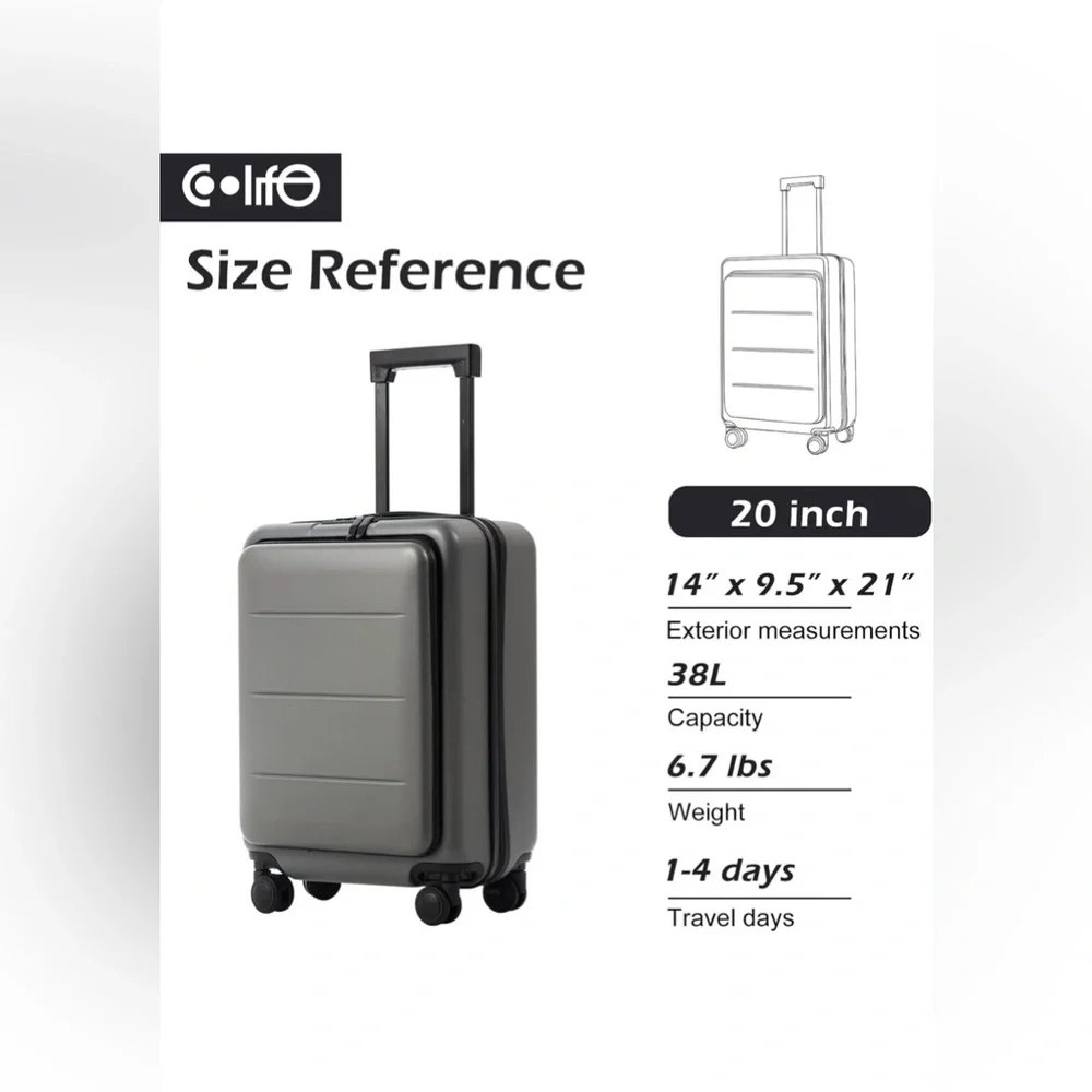 Hardshell Carry-On Spinner Suitcase - Gray